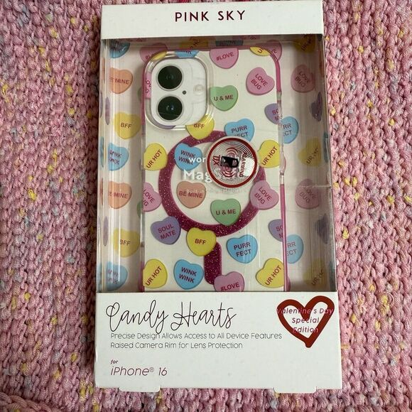 Pink Sky Candy Conversation Hearts MagSafe Special Edition Phone Case iPhone 16 - Picture 1 of 5